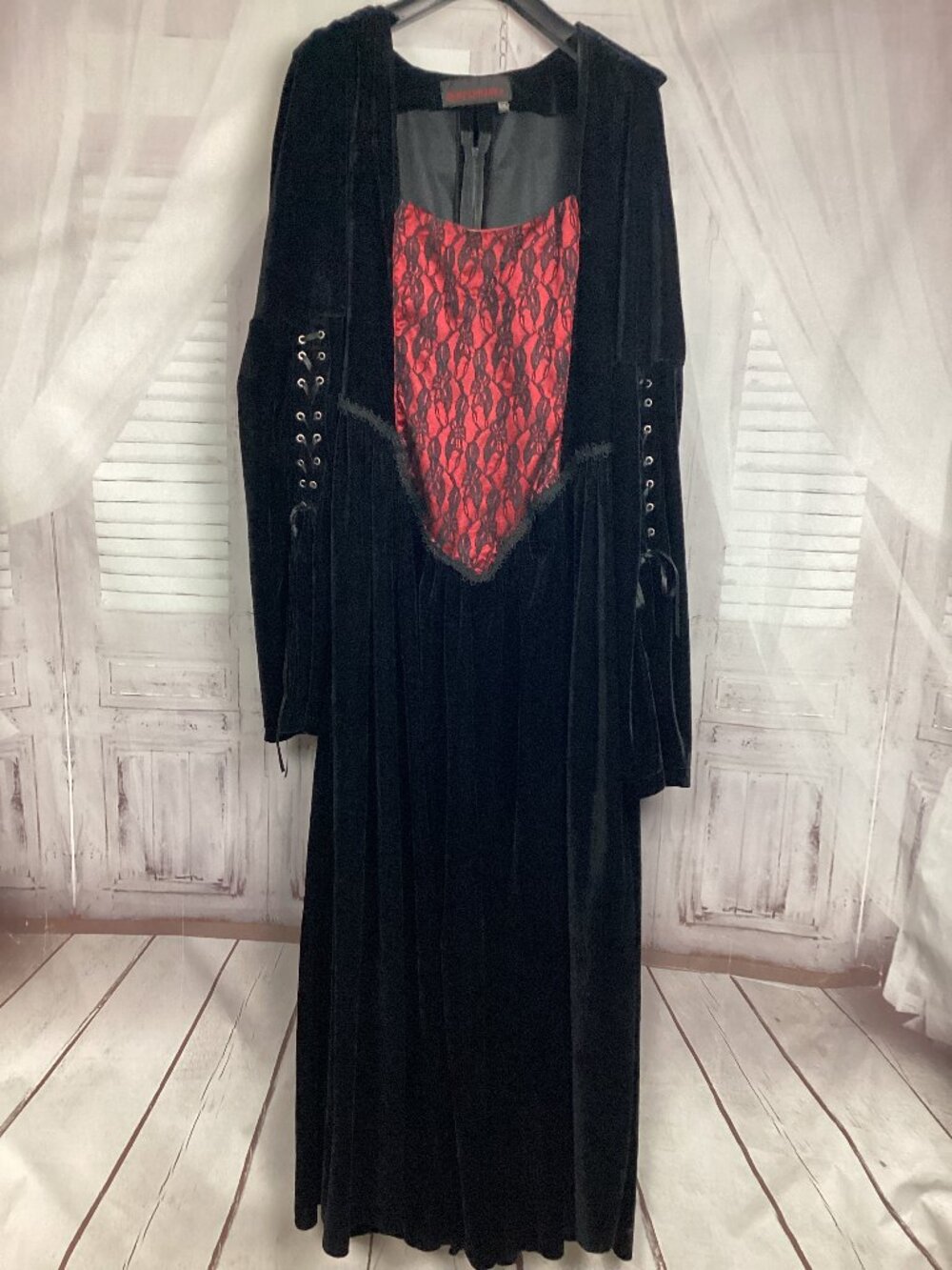 Vintage Subterranea Dress Goth Medieval Costume Velvet Maxi Y2K Gown XXL